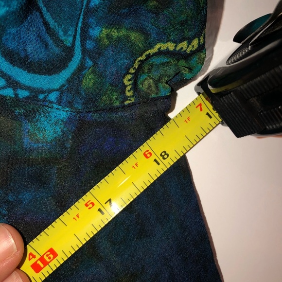 Chico’s V Neck Sheer Popover Blouse Blue Green S - Picture 10 of 13